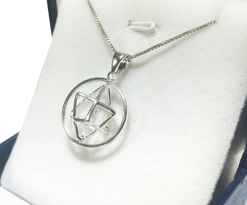 Merkaba chain (1.9 cm) rotating in 925 silver