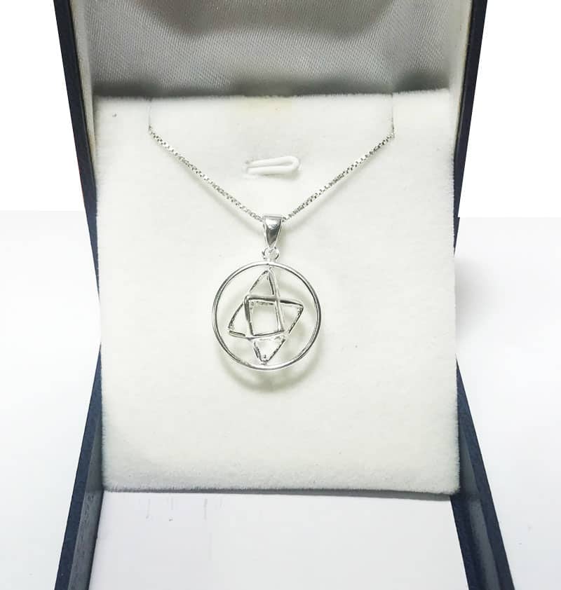 Merkaba chain (1.9 cm) rotating in 925 silver