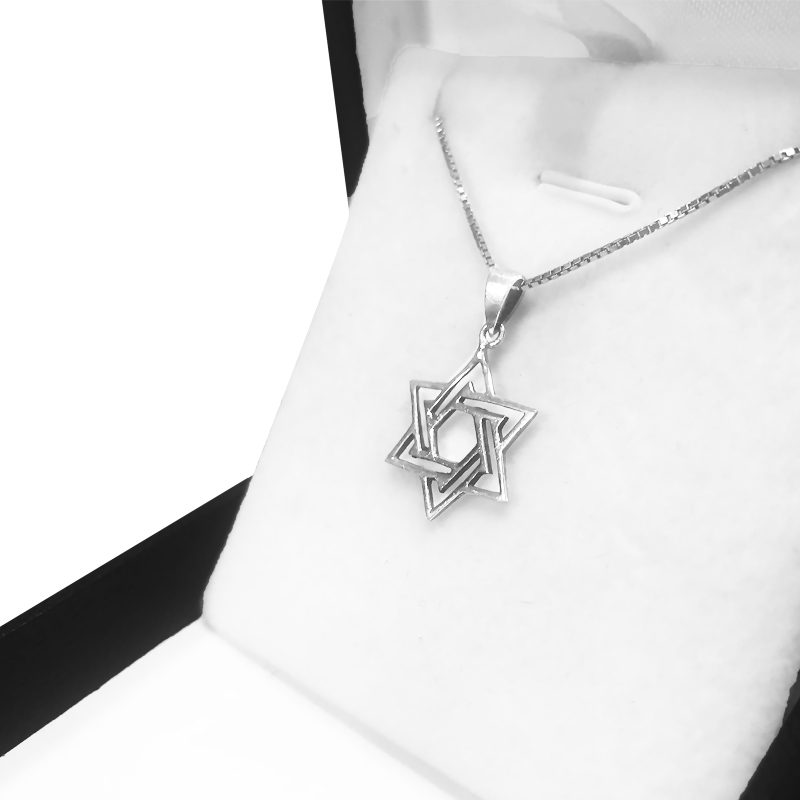 Delicate Star of David necklace (1.5 cm) made of 925 silver