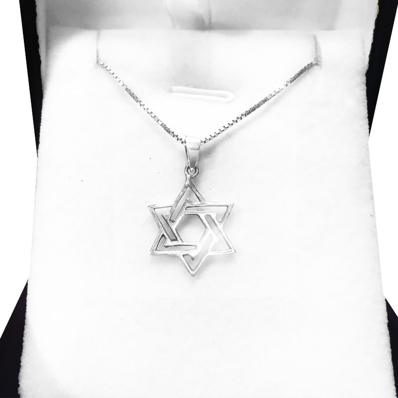 Delicate Star of David necklace (1.5 cm) made of 925 silver