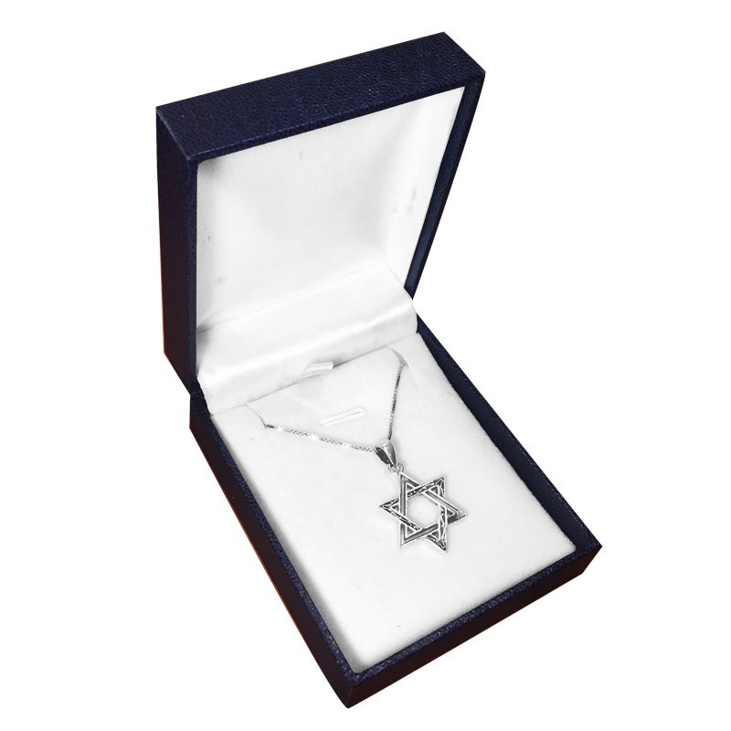 Classic 925 Silver "Star of David" Necklace (1.8*2.2 cm) with decorations