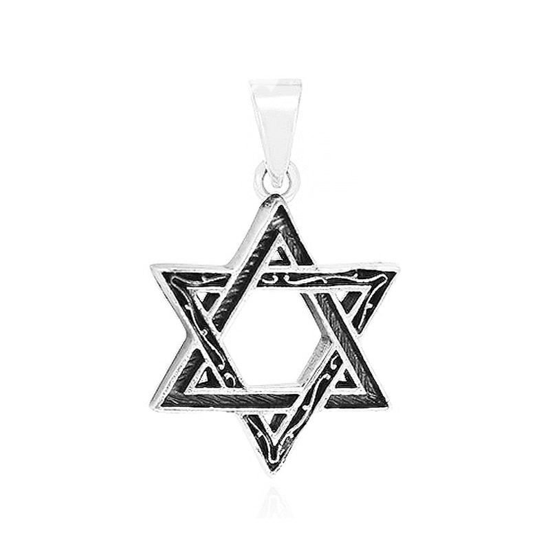 Classic 925 Silver "Star of David" Necklace (1.8*2.2 cm) with decorations