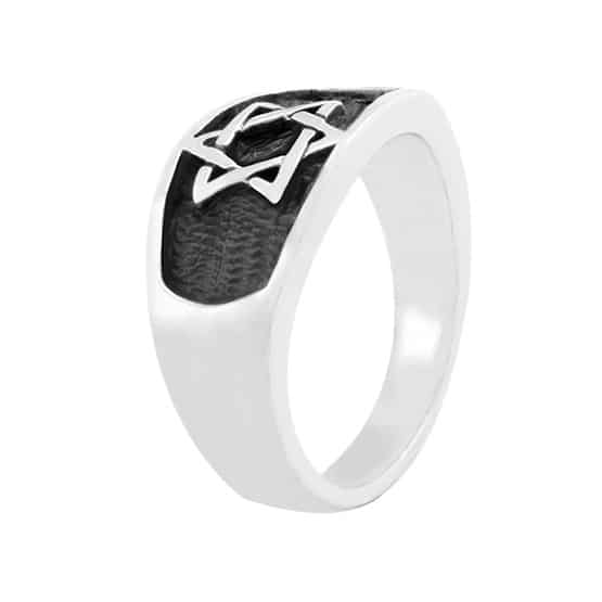 Star of David ring in 925 sterling silver for men or women