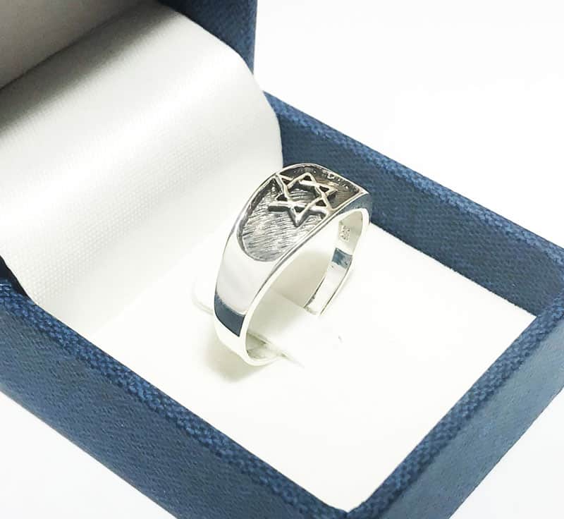 Star of David ring in 925 sterling silver for men or women