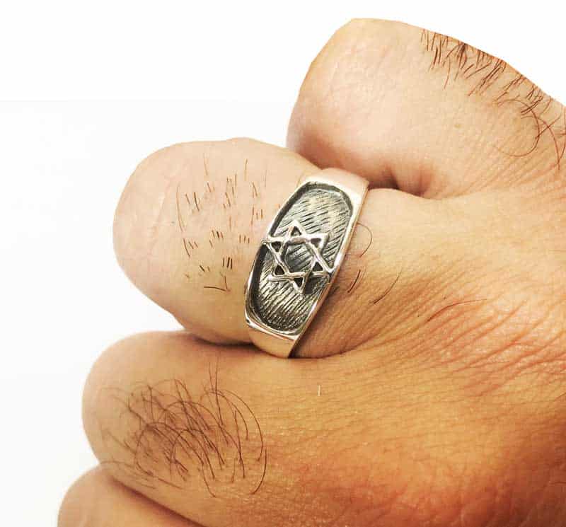 Star of David ring in 925 sterling silver for men or women