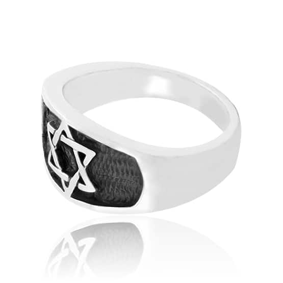 Star of David ring in 925 sterling silver for men or women