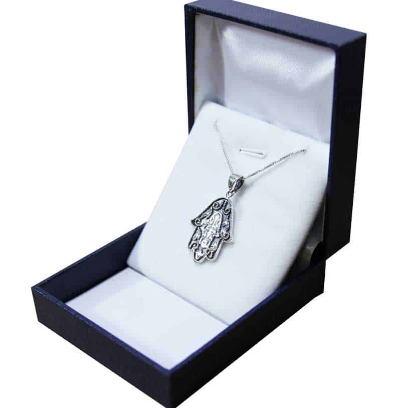 925 silver hamsa necklace (2.7*2.1 cm) with decorations