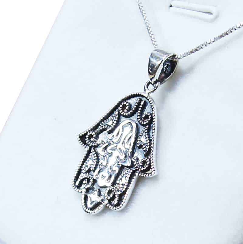 925 silver hamsa necklace (2.7*2.1 cm) with decorations