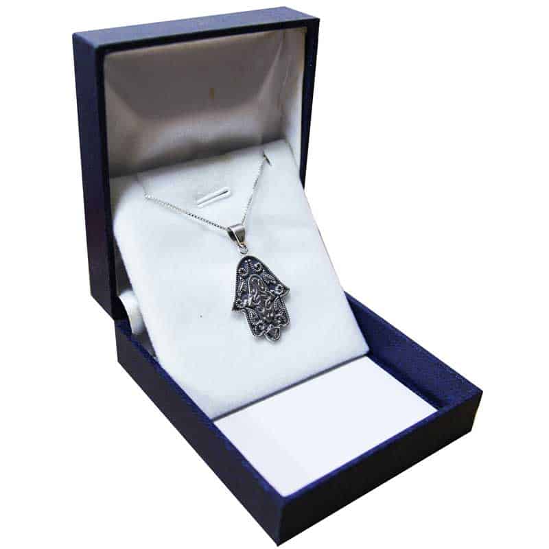 925 silver hamsa necklace (2.7*2.1 cm) with decorations