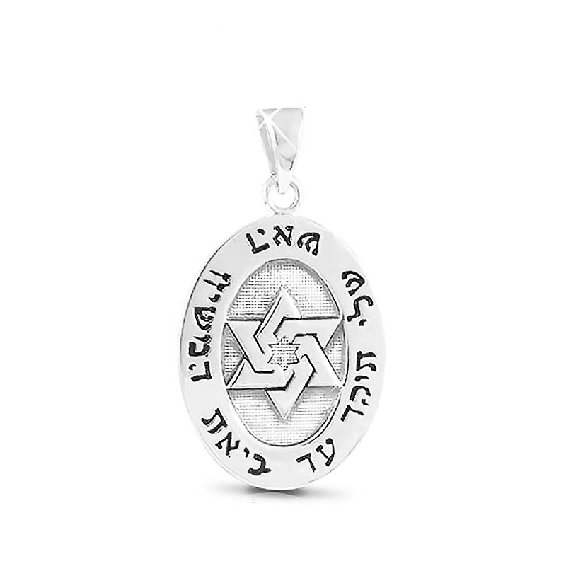 My Fire Necklace Oval (2.5*1.9 cm) made of 925 silver with a Star of David in the center