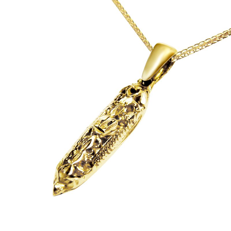 Mezuzah pendant (2.1*0.5 cm) in 14k yellow gold for a man or woman