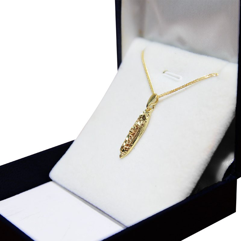 Mezuzah pendant (2.1*0.5 cm) in 14k yellow gold for a man or woman