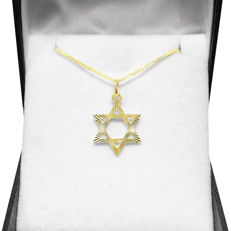 "Star of David" pendant (1.8 cm) in 14k yellow gold for men or women