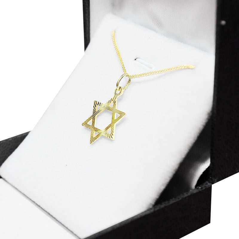 "Star of David" pendant (1.8 cm) in 14k yellow gold for men or women