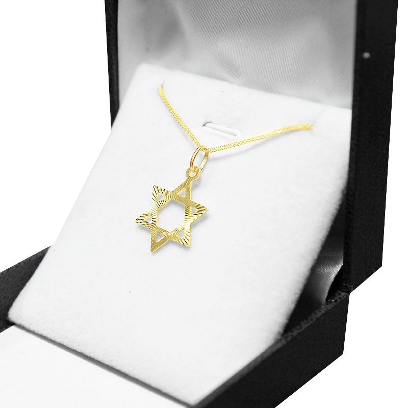 "Star of David" pendant (1.8 cm) in 14k yellow gold for men or women