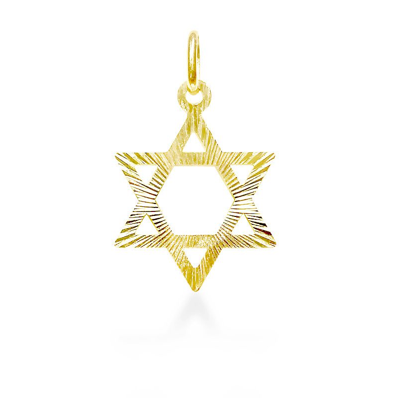 "Star of David" pendant (1.8 cm) in 14k yellow gold for men or women