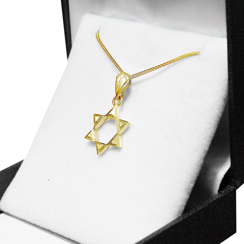 "Star of David" pendant (1.65*1.35 cm) in 14 karat yellow gold