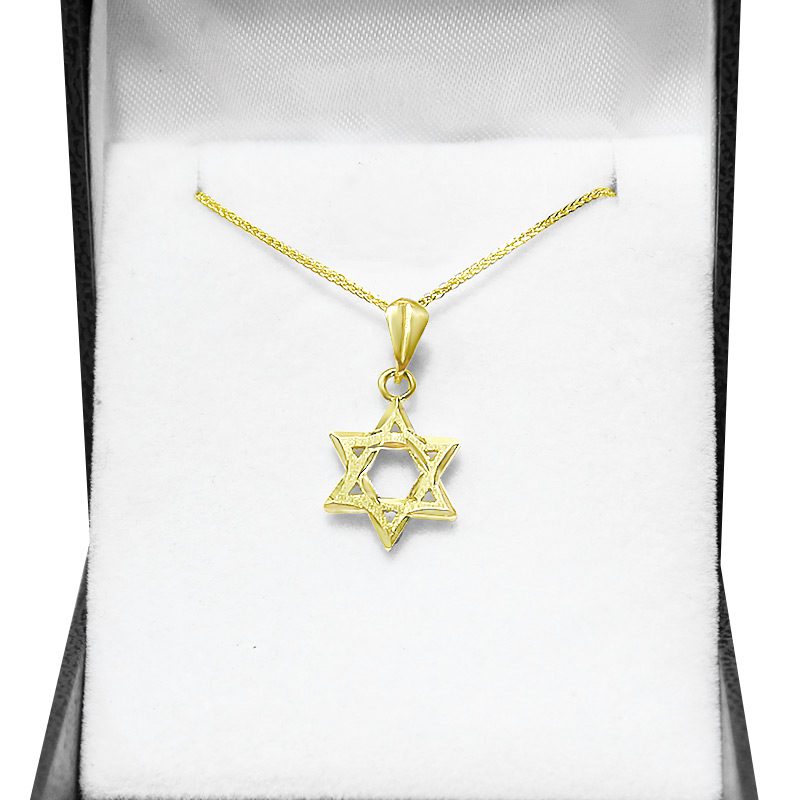 Star of David pendant (1.6*1.4 cm) in 14k yellow gold for a man or woman