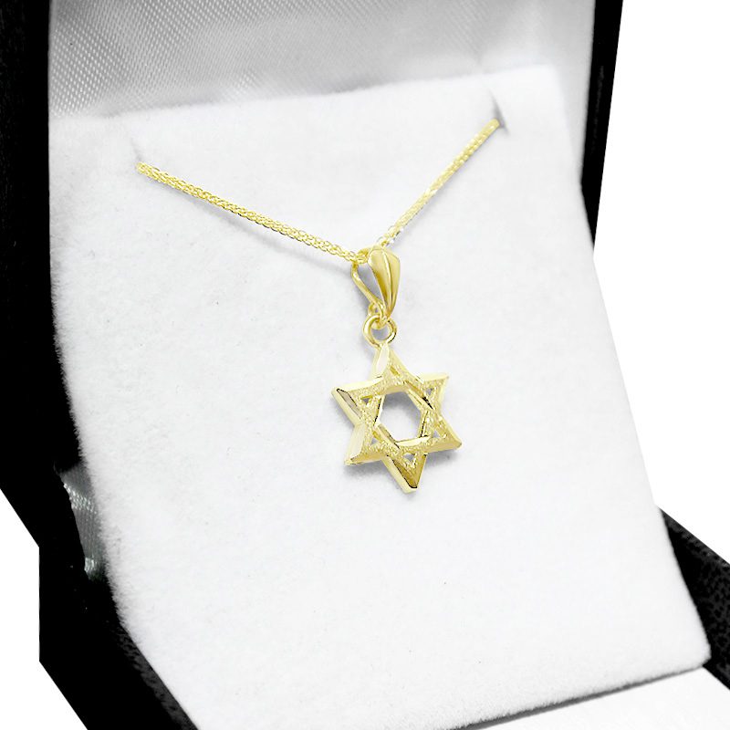 Star of David pendant (1.6*1.4 cm) in 14k yellow gold for a man or woman