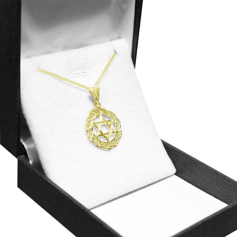 Star of David pendant (1.9 cm) in 14k yellow gold