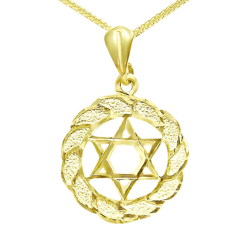 Star of David pendant (1.9 cm) in 14k yellow gold