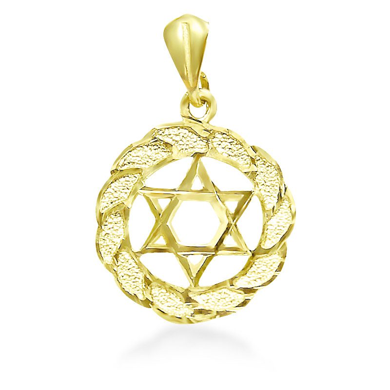 Star of David pendant (1.9 cm) in 14k yellow gold