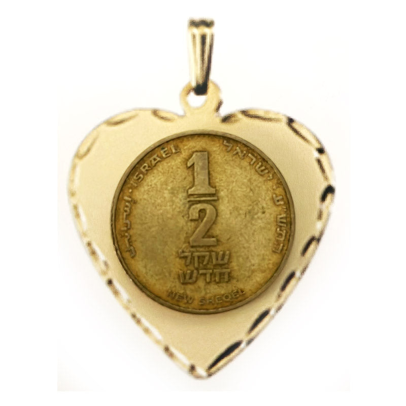 "Huge" heart pendant (4.1*3.8 cm) in 14k yellow gold with high-quality photo engraving