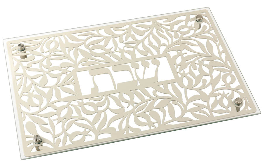 מגש חלה מזכוכית "שבת" (40*26.5 ס"מ) - ע"י האמנית דורית קליין