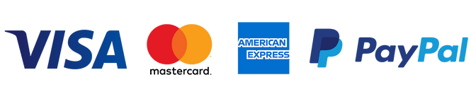 Visa, Mastercard, American Express, PayPal