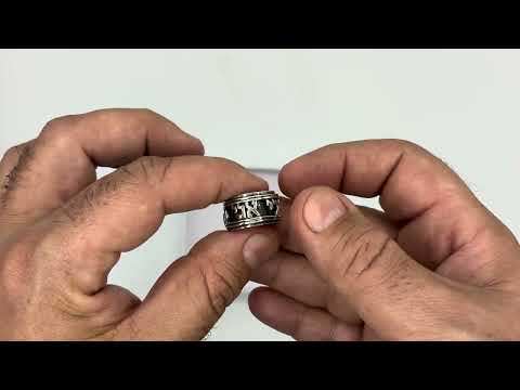 טבעת מסתובבת רחבה (12.5 מ"מ) מכסף 925 "אני לדודי ודודי לי"