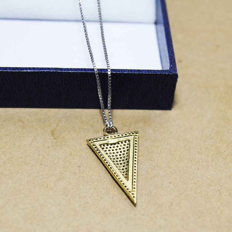 925 silver arrow necklace (2.7*1.7 cm) inlaid with black crystals and 14K gold plating