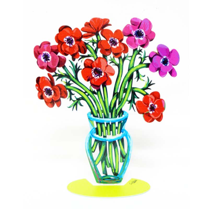 “Anemone Wreath” metal stand (32*39 cm), double-sided, colorful, designed and produced by artist David Gerstein