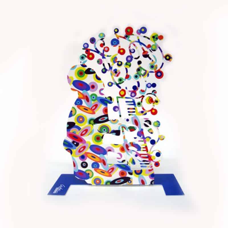 “Jazz / Pianist” metal stand (26*32 cm), double-sided, colorful, designed and produced by artist David Gerstein