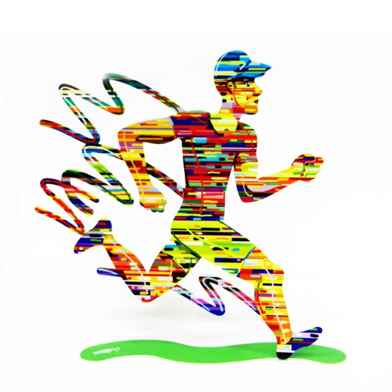 Metal stand "Jogger-Male" (31*33 cm) - designed and produced by artist David Gerstein