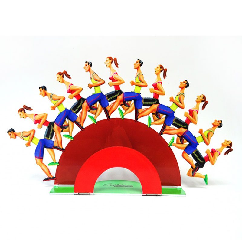 "Running for Freedom" stand (20*38*10.5 cm) made of colorful metal - designed by artist David Gerstein