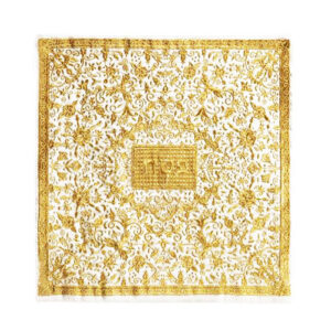 כיסוי מצה ממשי רקום בסגנון אוריינטלי (בגווני זהב) -אמנות ישראלית יאיר עמנואל