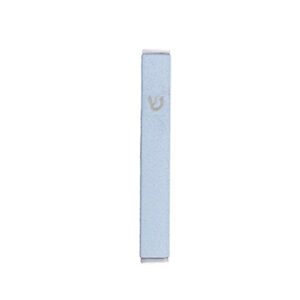 מזוזה מלבנית מעוצבת מנירוסטה ( פלדת אל חלד ) גימור כחול בהיר קלאסית ( 9*1*1 ס